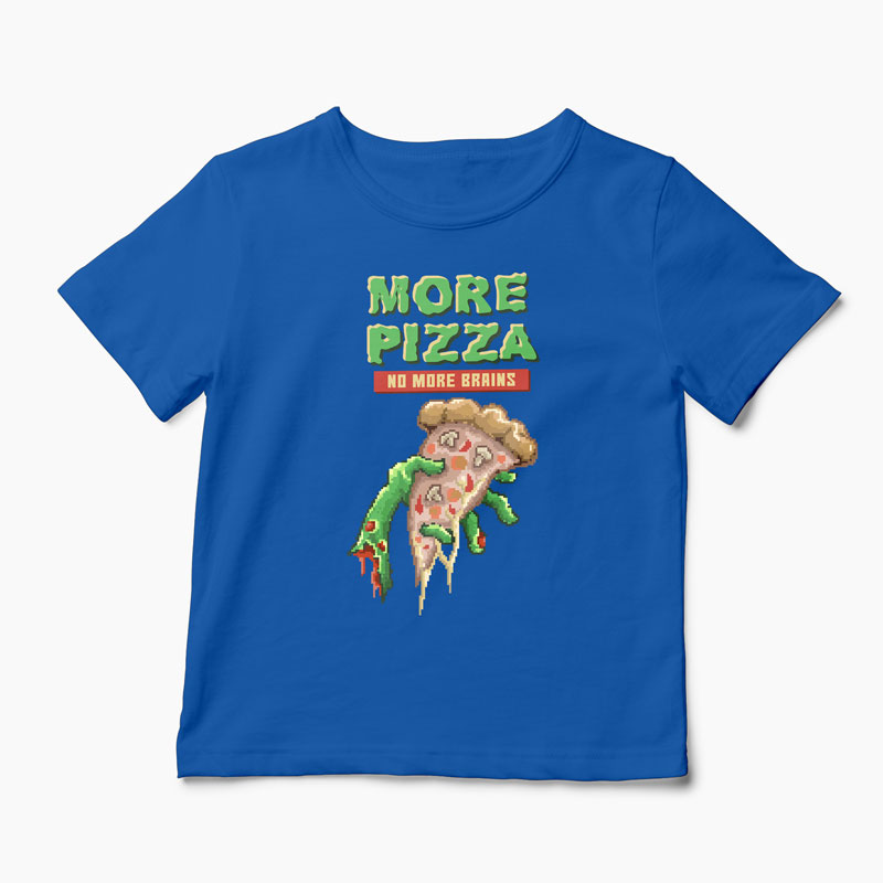 Tricou Zombie Pizza - Copii-Albastru Regal